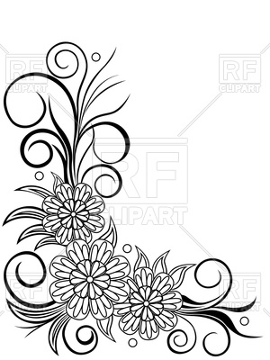 300x400 Sheet With Floral Corner Design Royalty Free Vector Clip Art Image