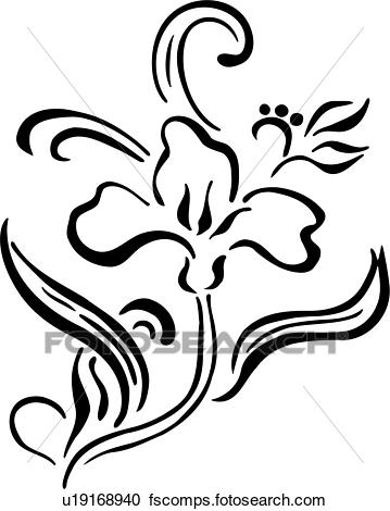 359x470 Clipart Of , Floral, Ornaments, Simple, Flower, U19168940