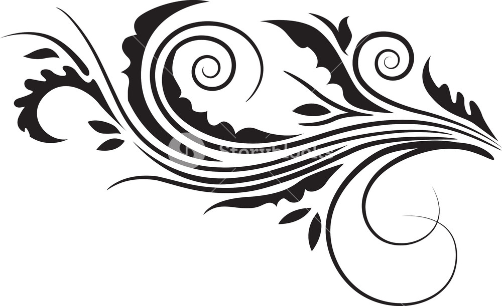 1000x611 Curl Floral Vector Element Royalty Free Stock Image