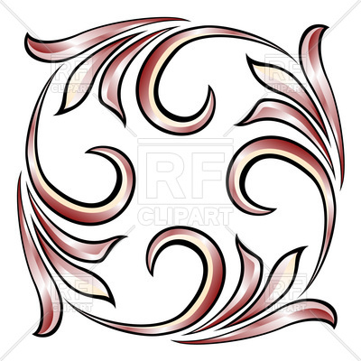 400x400 Decorative Floral Square Ornament Royalty Free Vector Clip Art