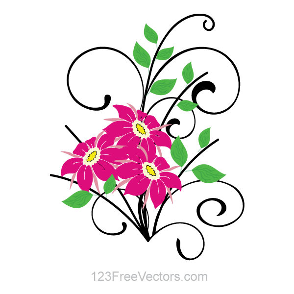 600x600 Floral Flower Bouquet Vector Clip Art Freevectors