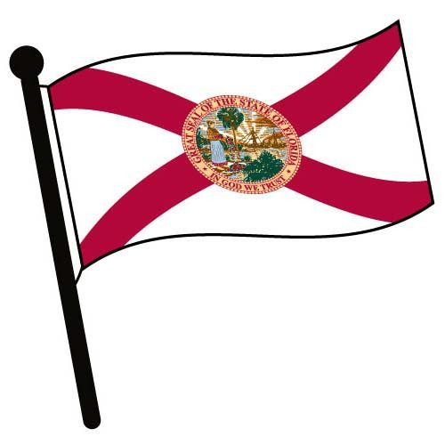 500x500 Florida Waving Flag Clip Art