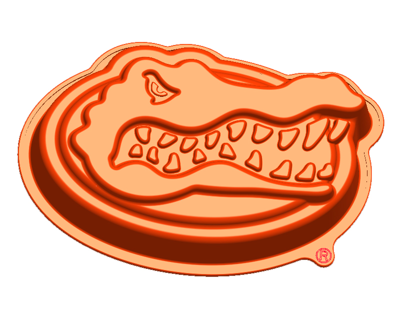 818x629 Florida Gators Gator Head Cake Pan With Stand By Fanpans