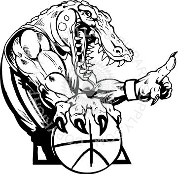 361x352 Gator Basketball Clipart