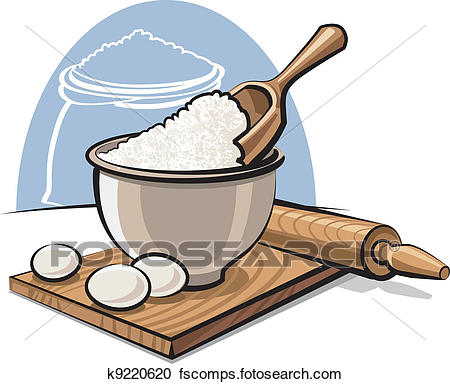 450x384 Clipart Of Flour In Bowl With Eggs K9220620