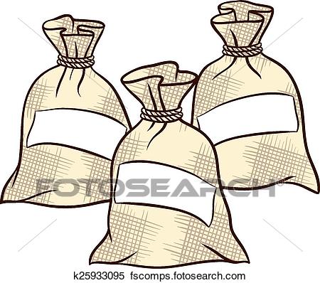 450x398 Clipart Of Vector Sacks Of Flour, Sugar And Salt K25933095