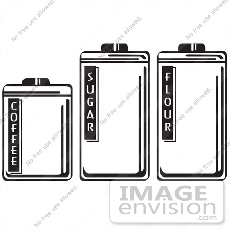 450x450 Royalty Free Cartoon Cliprt Of Three Storage Canisters In