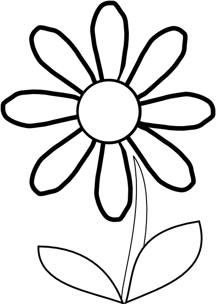 426x598 White Daisy With Stem Clip Art