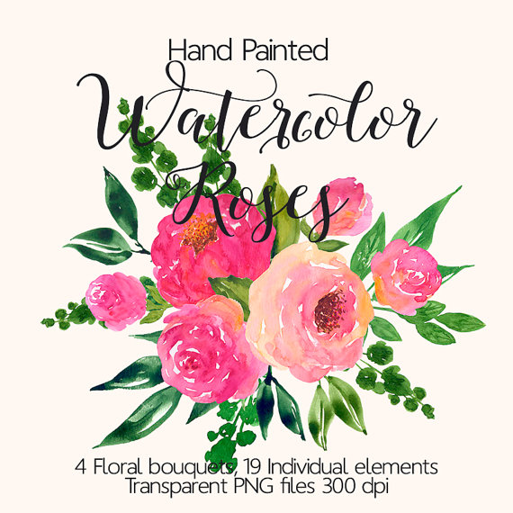 570x570 Watercolour Flower Clip Art