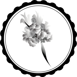 300x300 Bouquet Black White Clip Art