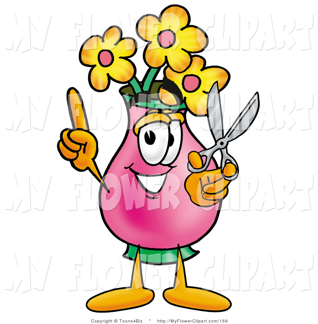 1024x1044 Clip Art Of A Pink Vase Of Flowers Mascot Cartoon Character