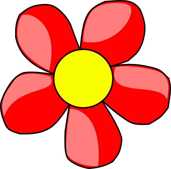 600x594 Red Flower Clip Art