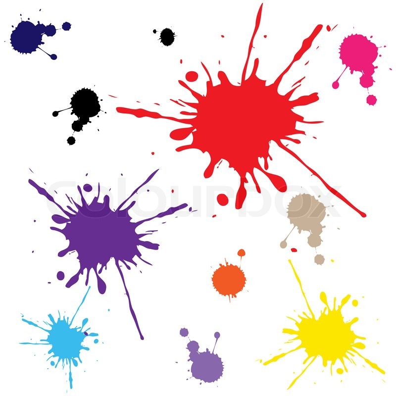 800x800 Splats Against White Background, Abstract Art Illustration Stock