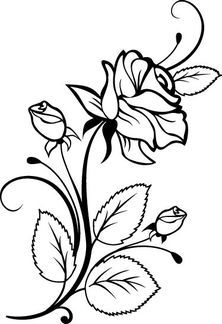 222x324 Simple Flower Designs Black And White Free Download Clip Art