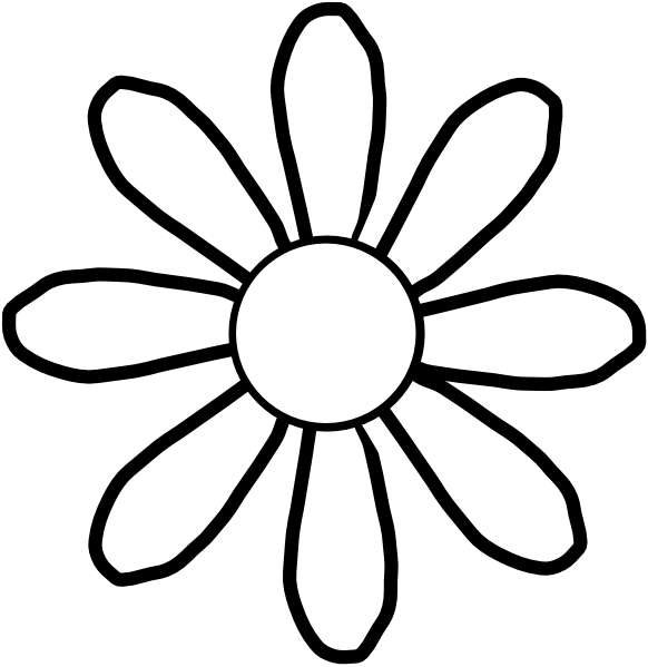 582x599 White Flower Clip Art