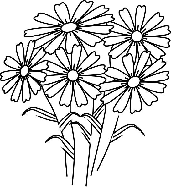 546x595 Coloring Book Flowers Clip Art