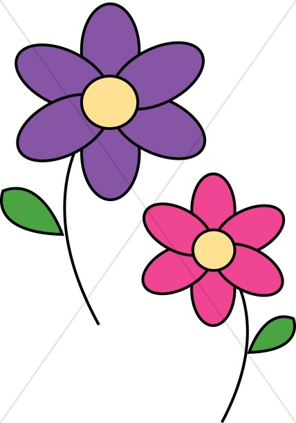 428x612 Pink And Purple Flowers Clip Art