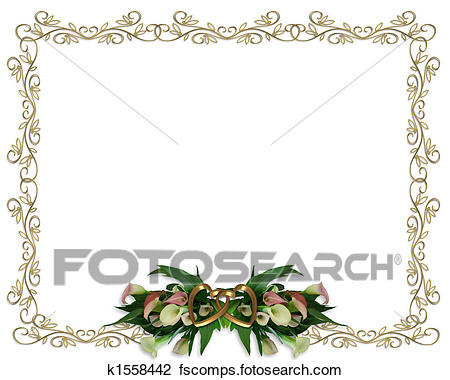 450x380 Clip Art Of Calla Lilies Border Wedding Invitation K1558442