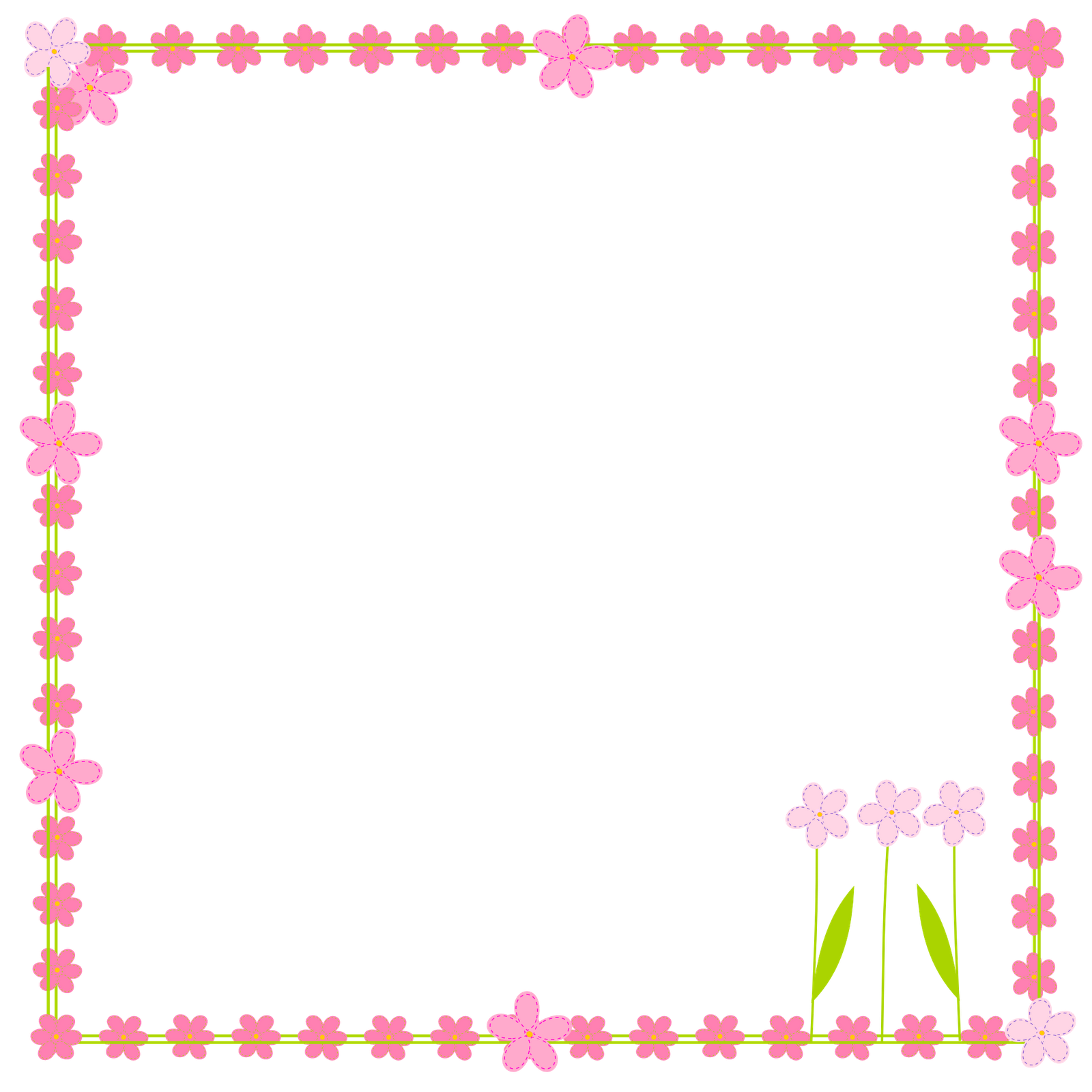 1600x1599 Flower Clip Art Borders And Frames High Resolution (1600 X 1599