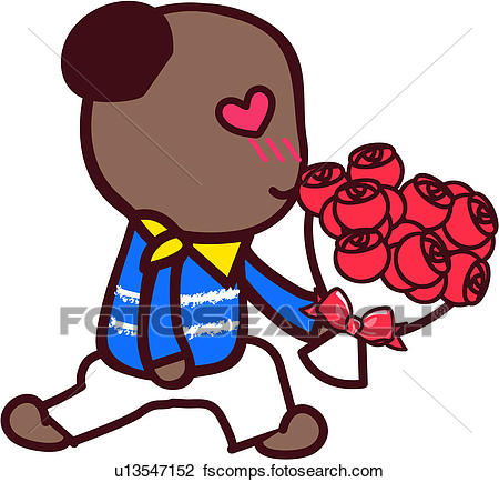 450x434 Clipart Of Love, Bear, Rose, Flower, Male, Proposal, Valentine