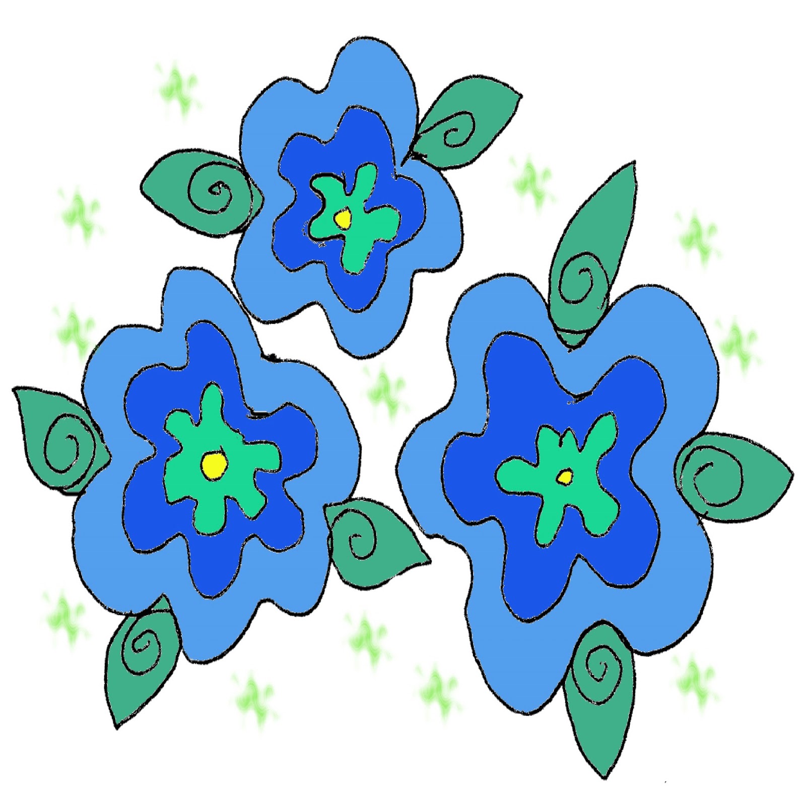1600x1600 Blue Flower Clipart