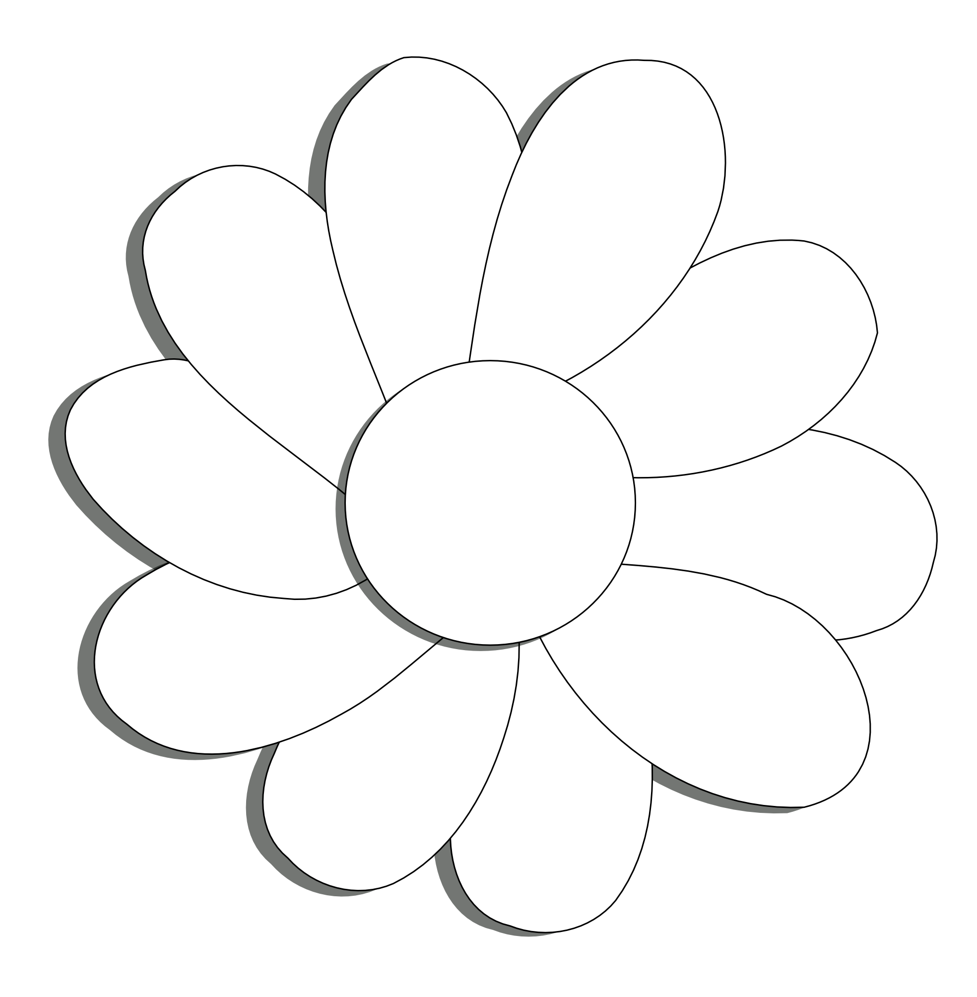 1969x2009 Daisy Outline Clipart