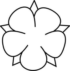 294x298 Ornamental Flower Outline Clip Art