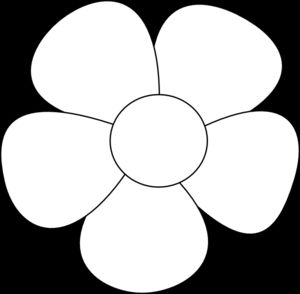 300x294 Outline Flower Clipart
