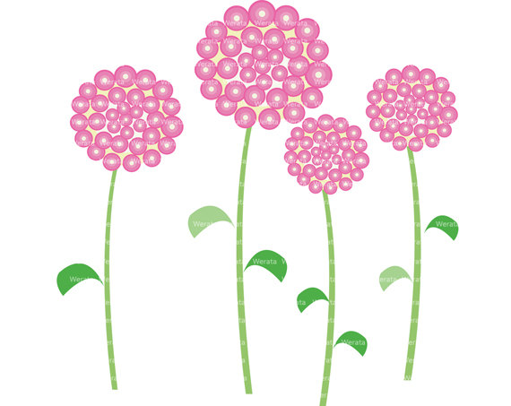 570x453 Pink Flowers Clipart