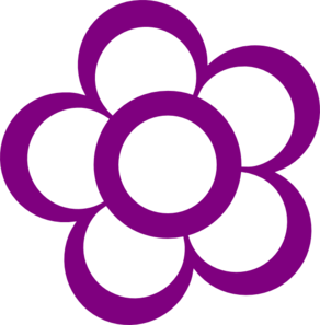 292x297 Purple Flower Outline Clip Art