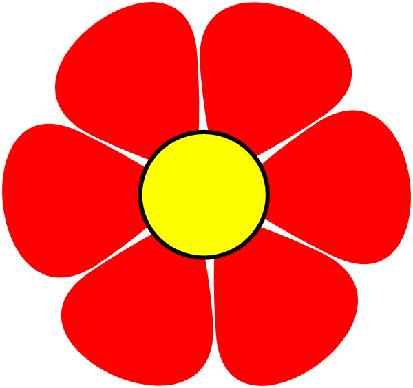 600x564 Red Flower Clipart