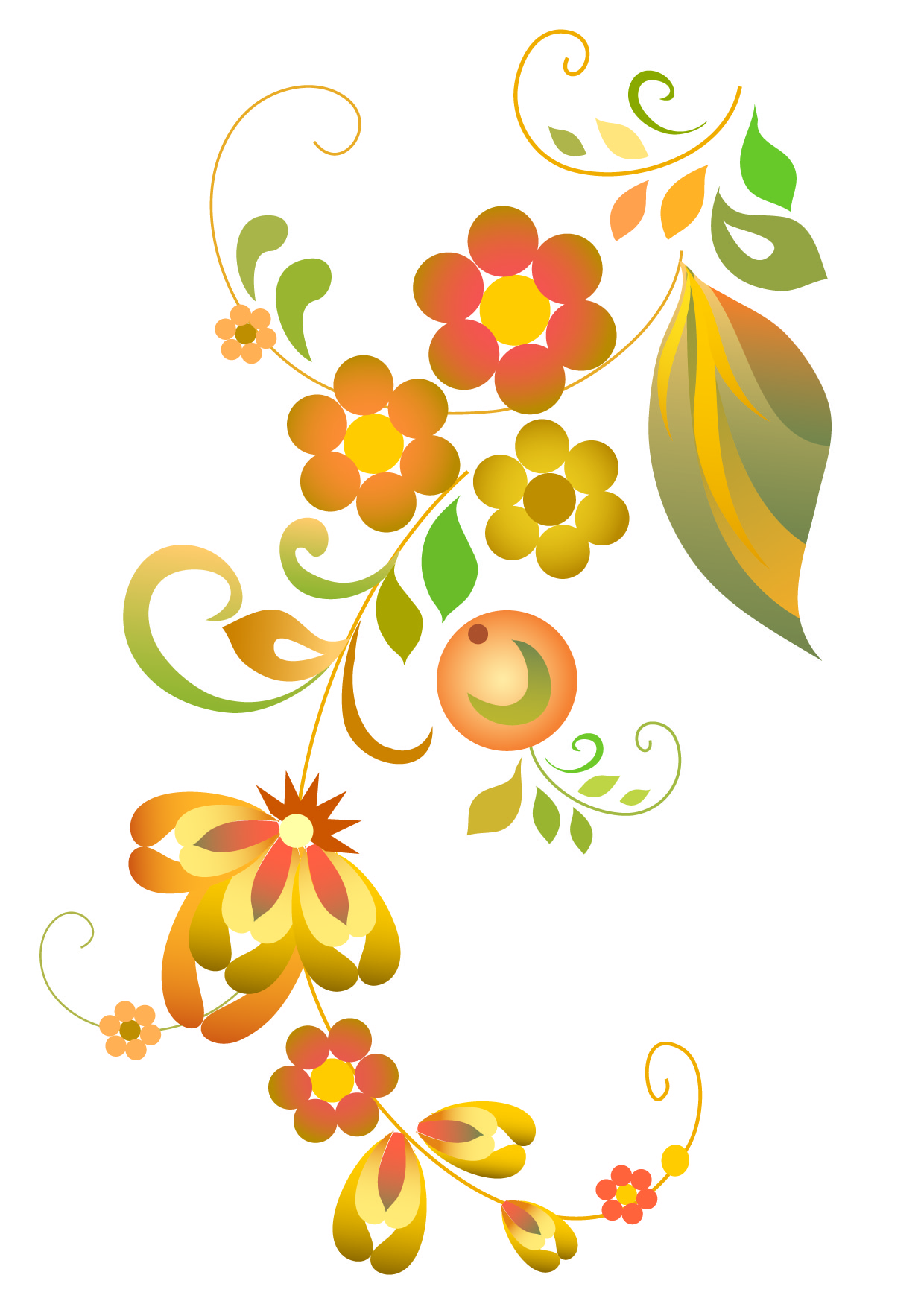 1240x1754 Vector Flower Cliparts