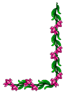280x398 Pink Flower Corner Border