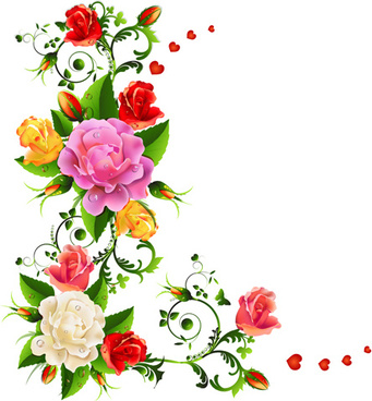 341x368 Color Flower Corner Designs Free Vector Download (30,544 Free