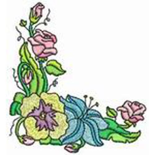 500x500 Stitch Delight Ds1440 Flower Corners, All Design Sets, Ds1440