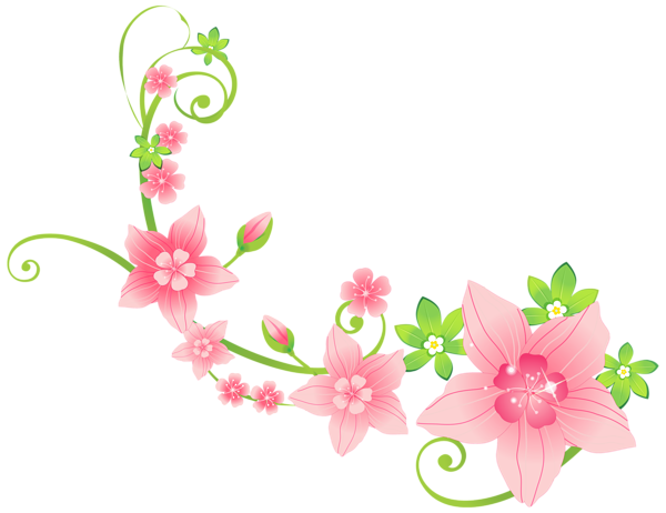 600x462 Pink Floral Decoration Png Clip Art Image Flowers