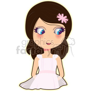 300x300 Royalty Free Flower Girl Cartoon Character Vector Image 394890