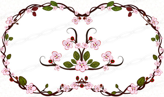 570x338 Cherry Blossom Clipart Frames And Borders Digital Doodle