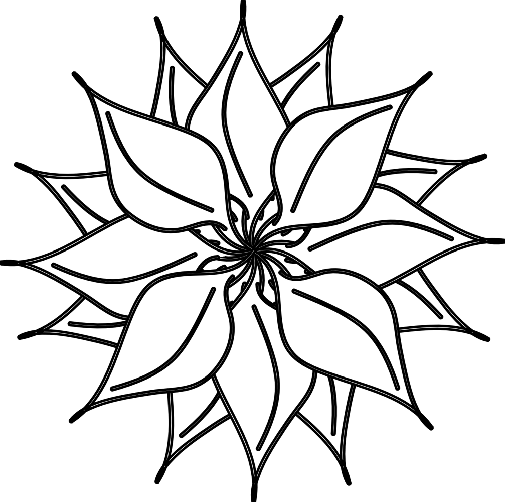 1007x1000 Black Amp White Clipart Lotus Flower