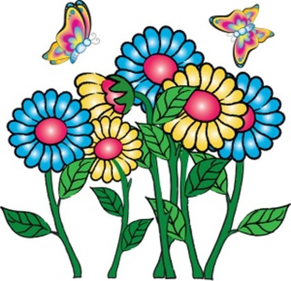 600x580 Free Clip Art Graphics Flowers Free Flower Clipart Cards