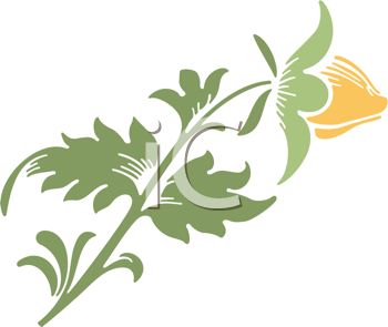 350x295 Royalty Free Clip Art Image Flower Design With Leaves