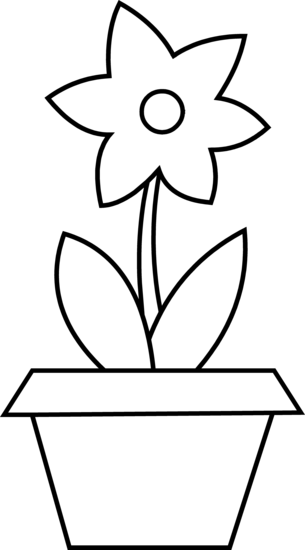 305x550 Flower Pot Coloring Page