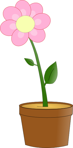 294x593 Pink Flower In Pot Clip Art