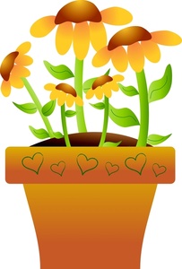 203x300 Yellow Flower In Pot Clipart