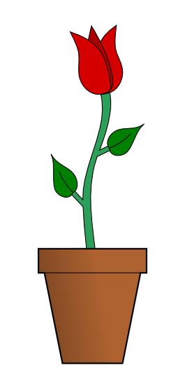 265x555 Pot Plant Clipart Rose