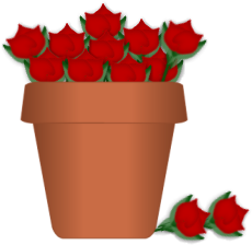 230x224 Pot Of Roses Clip Art