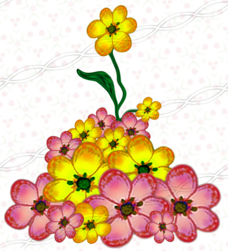 787x868 Png Plants Yellow Floral Graphics, Digital Download Flower Clipart