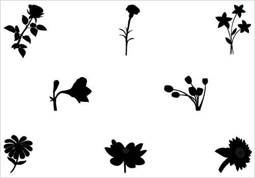501x351 Flower Silhouette Vector Graphics Stencil Patterns