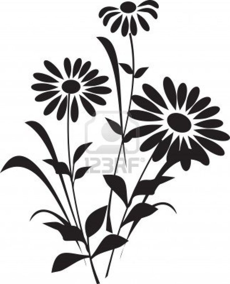 736x911 Office 2007 Clipart Library Flower Silhouette