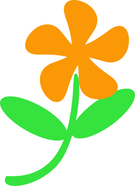 432x594 Orange Flower Stem Clip Art